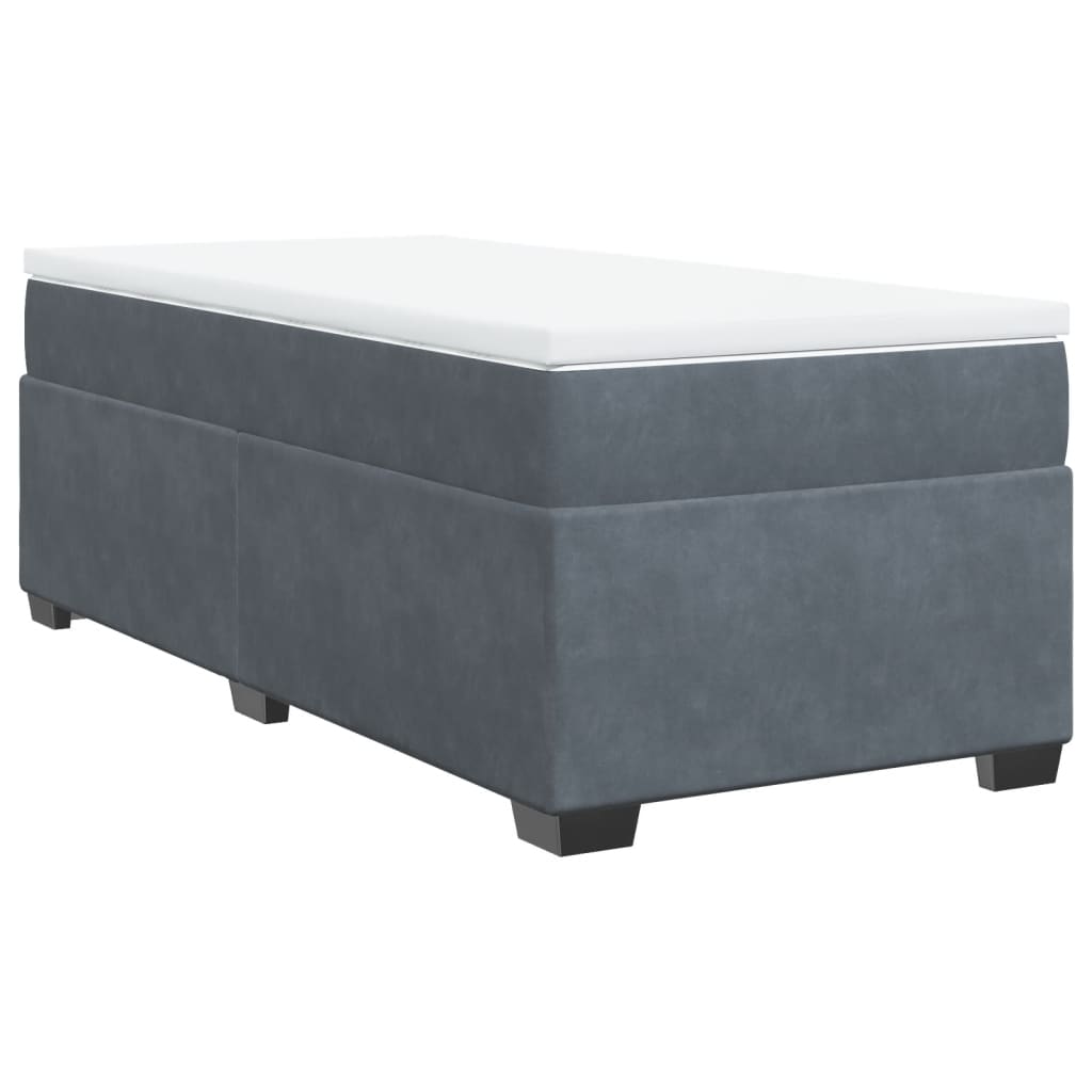 vidaXL Posteľný rám boxspring s matracom tmavosivý 100x200 cm zamat