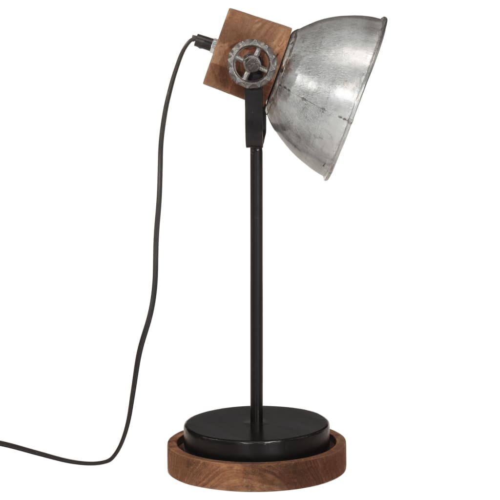vidaXL Stolová lampa 25 W starožitná strieborná 17x17x50 cm E27