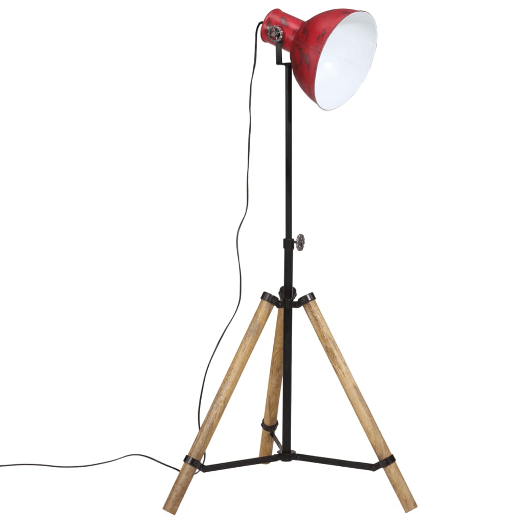 vidaXL Podlahová lampa 25 W šmuhovaná červená 75x75x90-150 cm E27