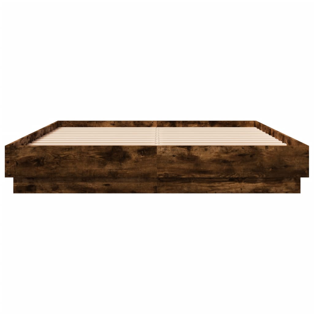 vidaXL Posteľný rám dymový dub 120x200 cm kompozitné drevo
