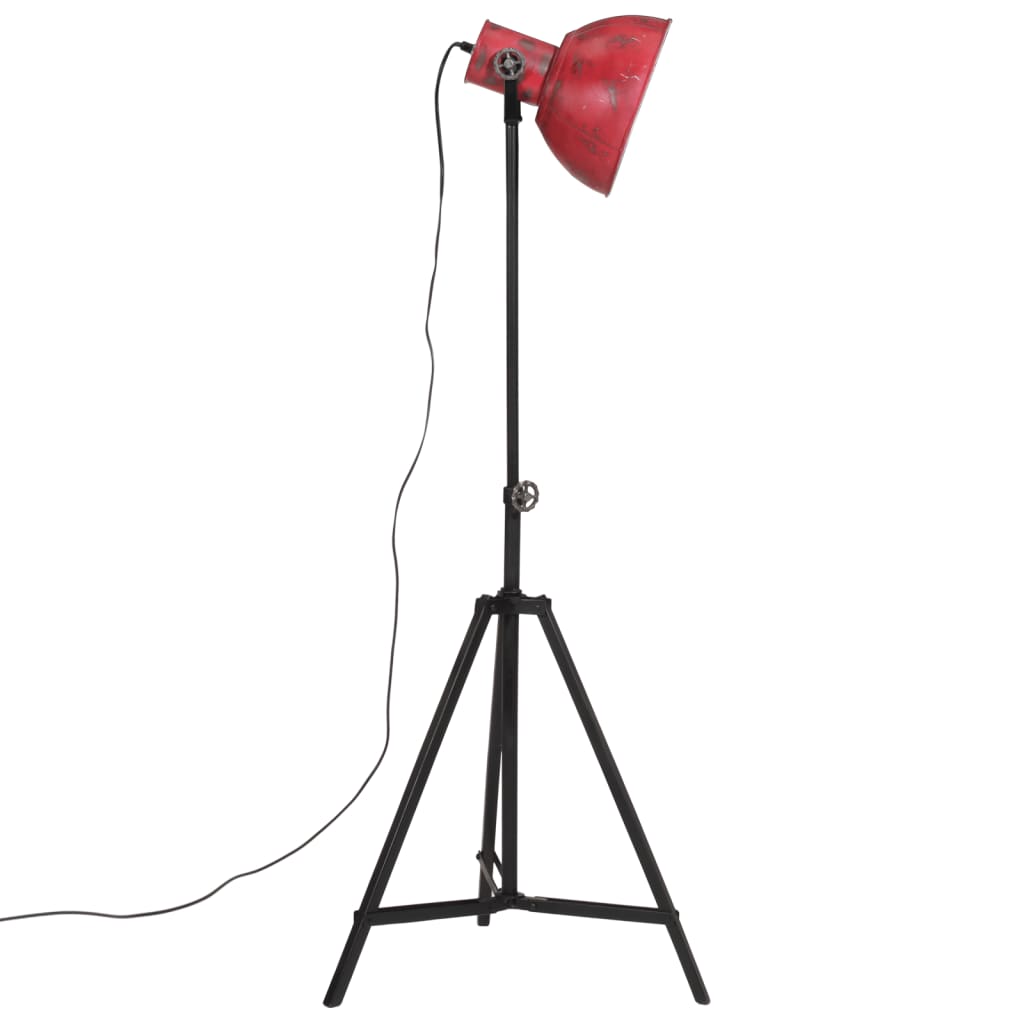 vidaXL Podlahová lampa 25 W šmuhovaná červená 61x61x90/150 cm E27