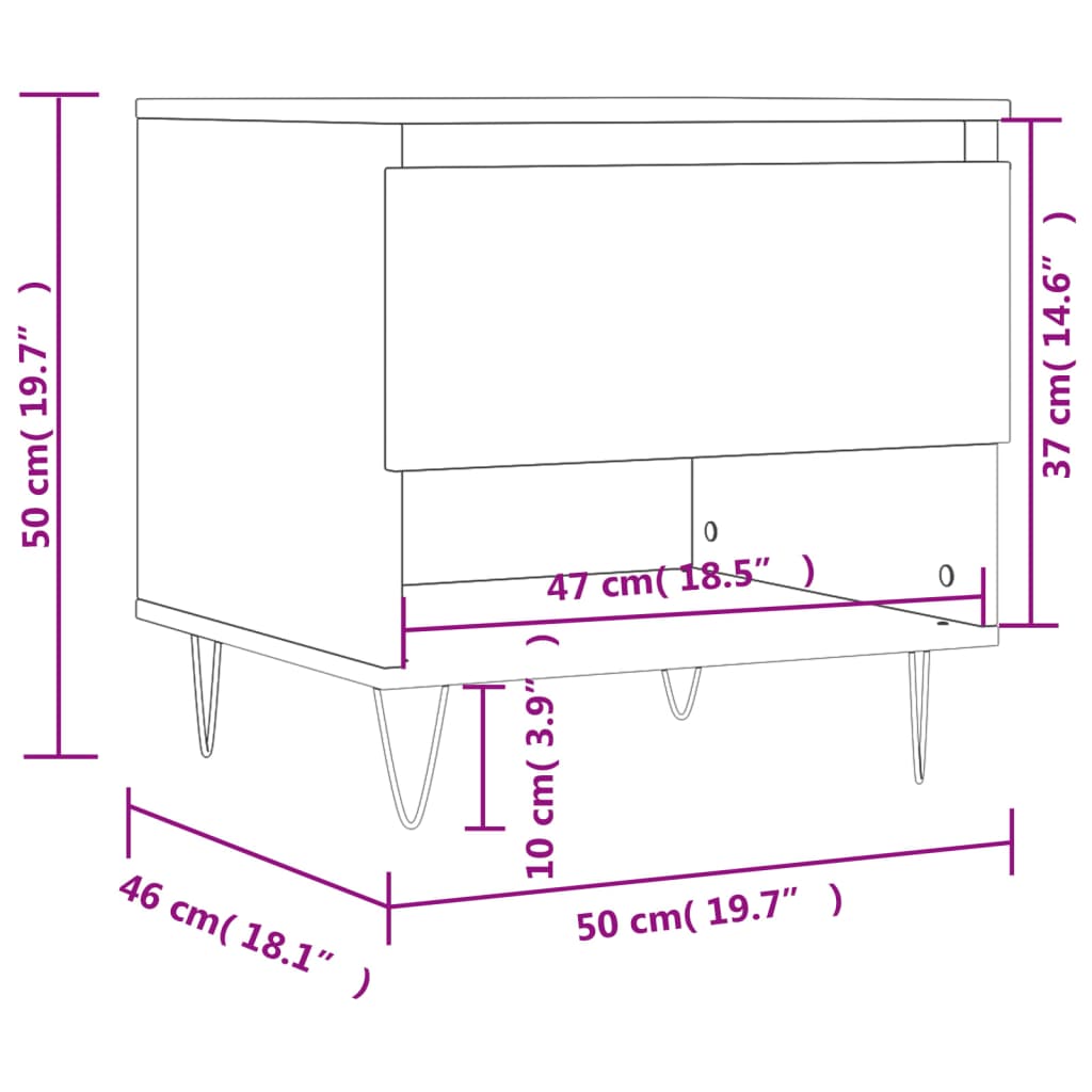 vidaXL Konferenčné stolíky 2 ks biele 50x46x50 cm kompozitné drevo