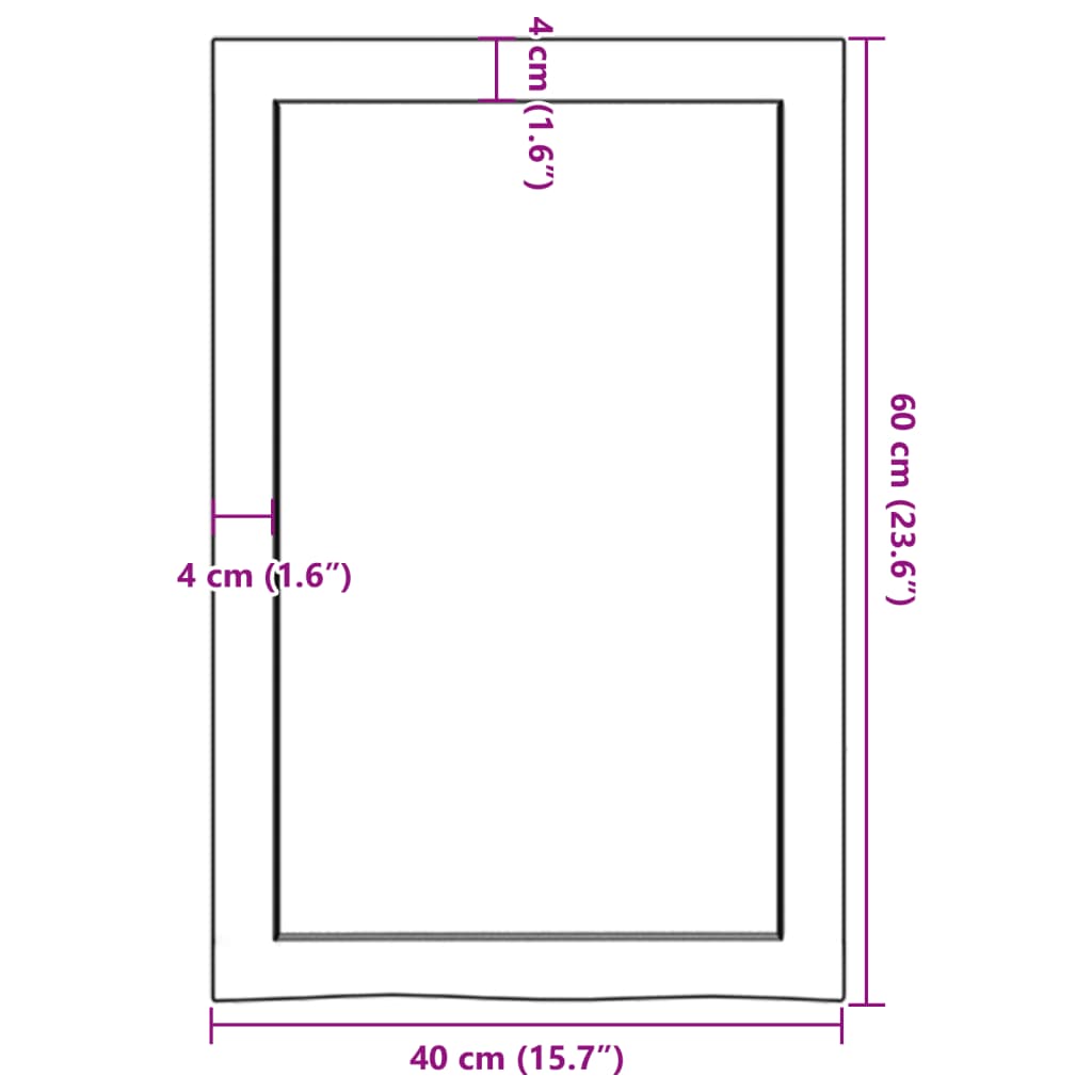 vidaXL Kúpeľňová doska 40x60x(2-4) cm neošetrený masív