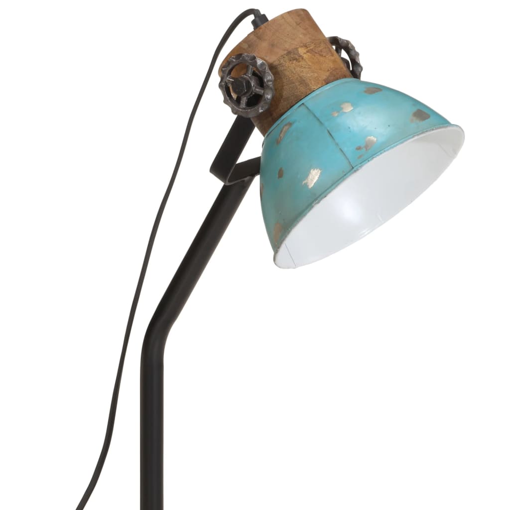 vidaXL Stolová lampa 25 W šmuhovaná modrá 18x18x60 cm E27