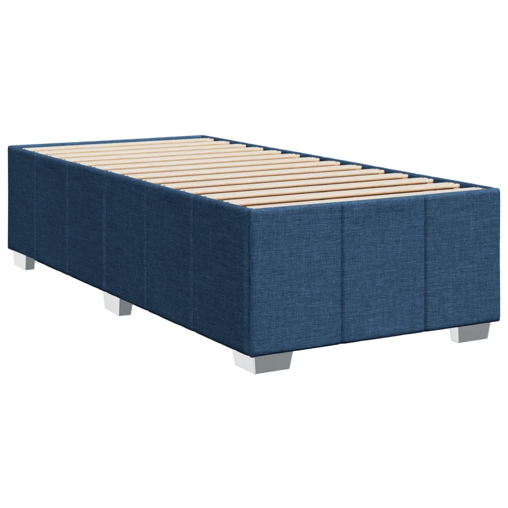 vidaXL Posteľný rám boxspring s matracom modrý 90x190 cm látka