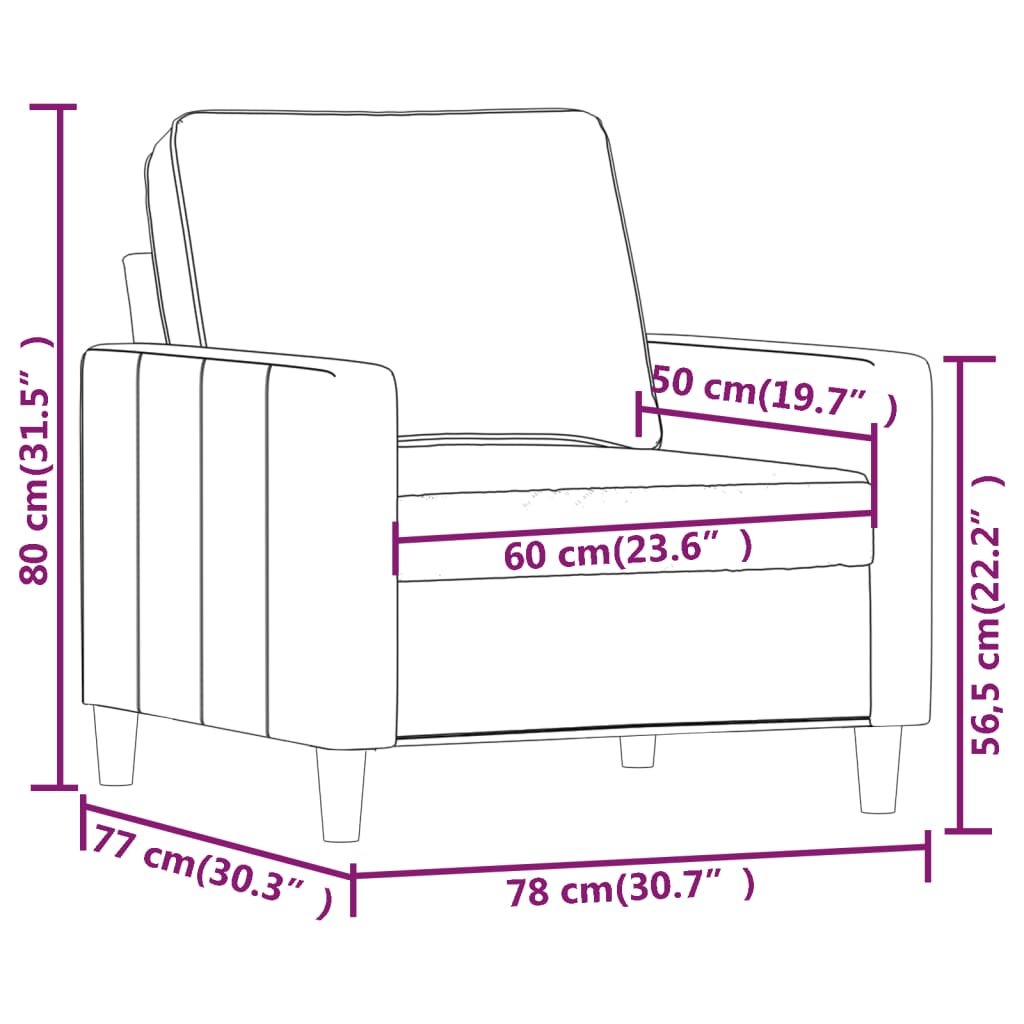 vidaXL Kreslo zelené 60 cm zamat