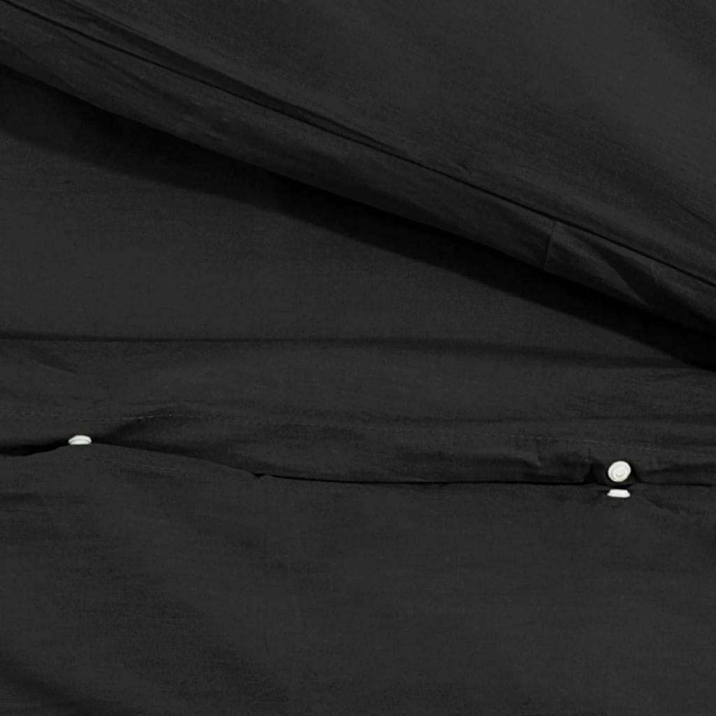 vidaXL Súprava obliečok na paplón čierna 200x220 cm bavlna