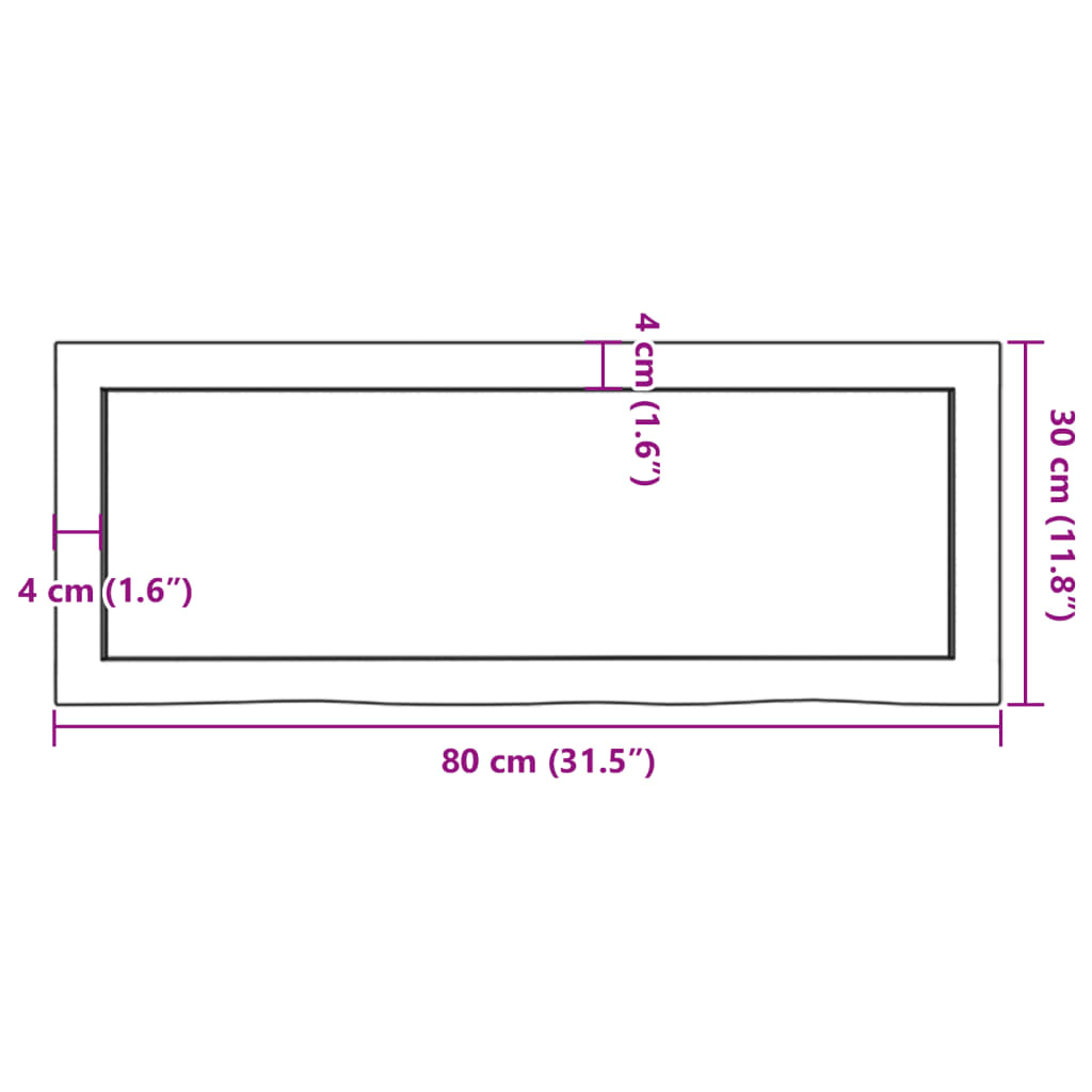 vidaXL Kúpeľňová doska bledohnedá 80x30x(2-4) cm ošetrený masív