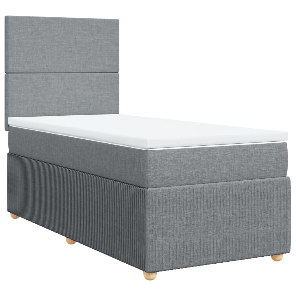 vidaXL Boxspring posteľ s matracom bledosivý 100x200 cm látka