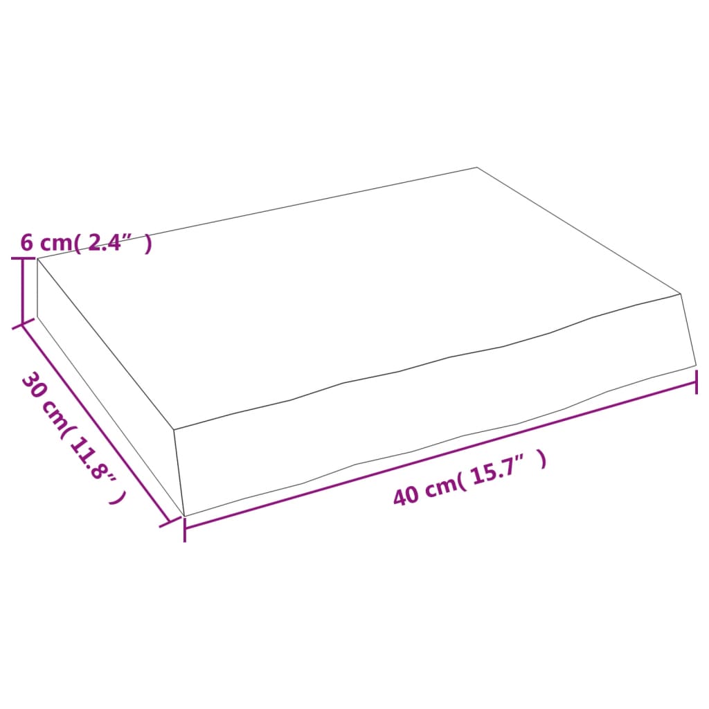 vidaXL Nástenná polica 40x30x(2-4) cm neošetrený dubový masív