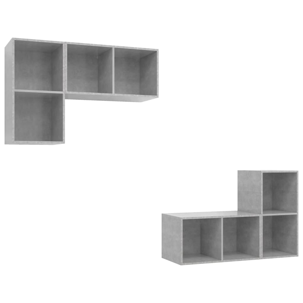 vidaXL Nástenné TV skrinky 4 ks, betónovo sivé, kompozitné drevo