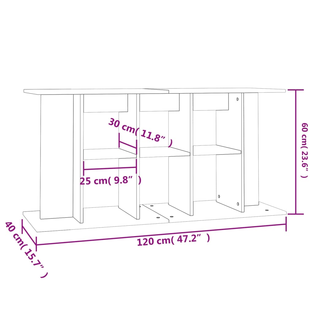 vidaXL Stojan na akvárium biely 120x40x60 cm kompozitné drevo