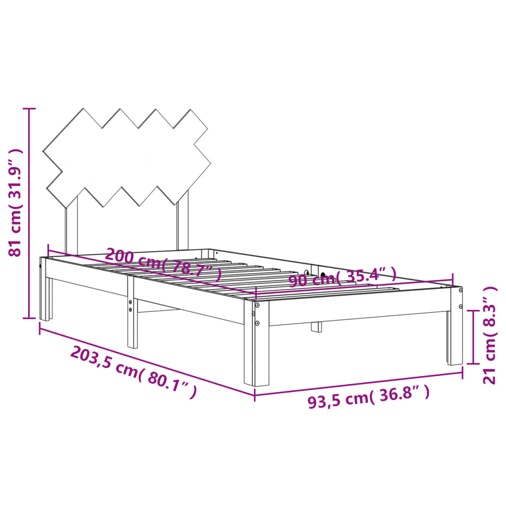 vidaXL Posteľ bez matraca biely 150x200 cm masívna borovica