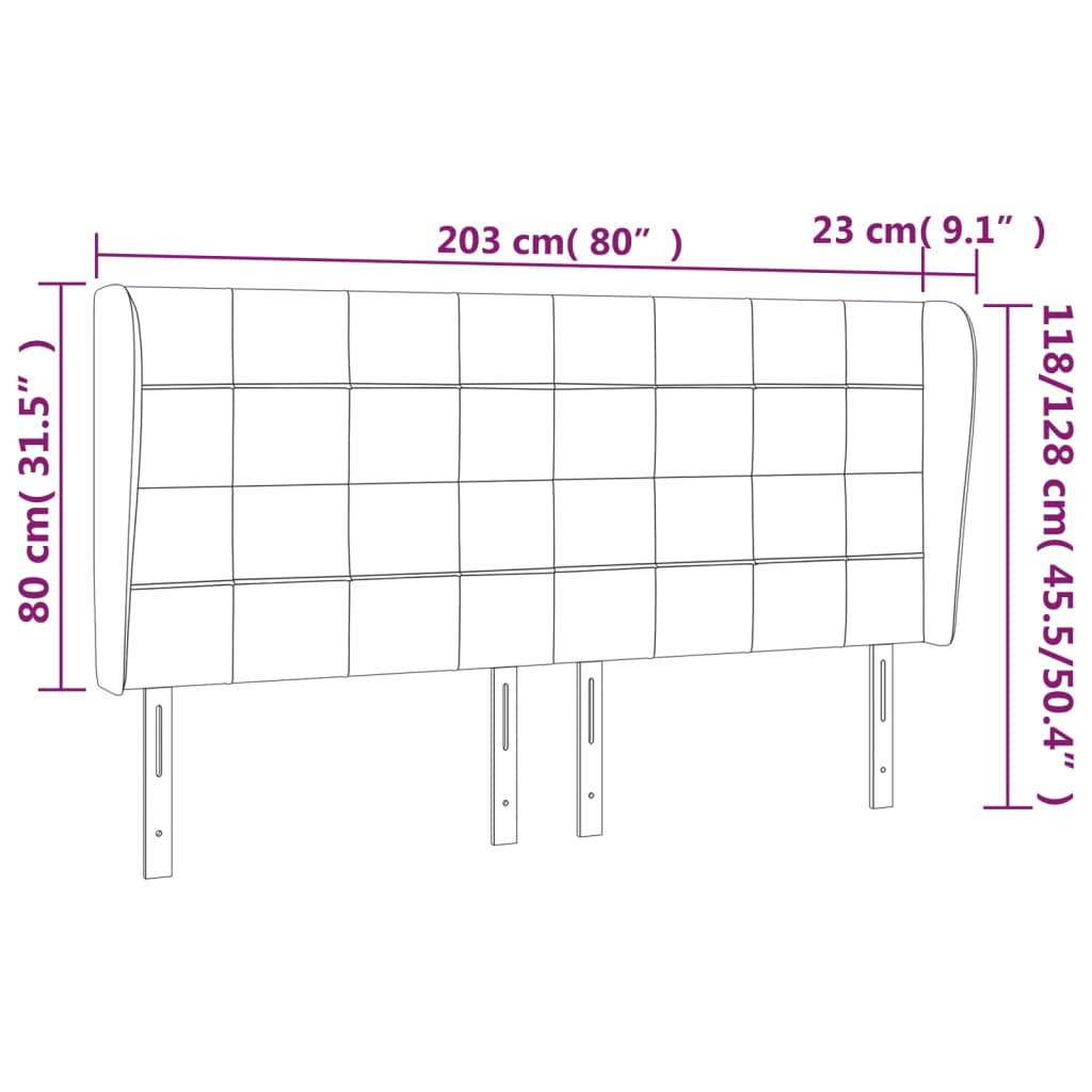 vidaXL Čelo postele so záhybmi ružový 203x23x118/128 cm zamat