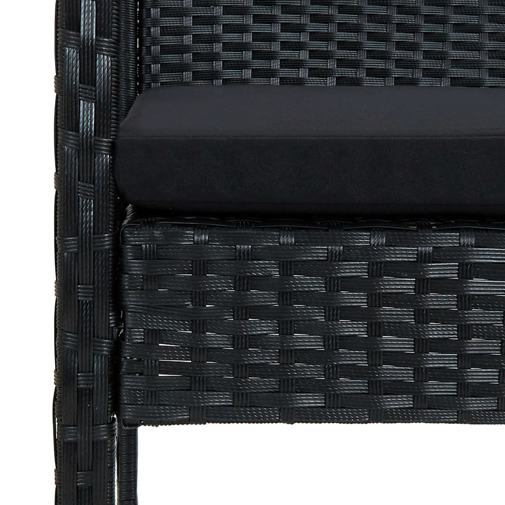 vidaXL 4-dielna záhradná sedacia súprava s podložkami polyratan čierna