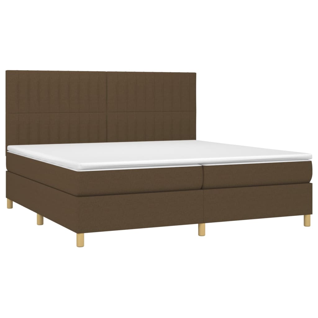 vidaXL Boxspring posteľ s matracom tmavohnedá 200x200 cm látka