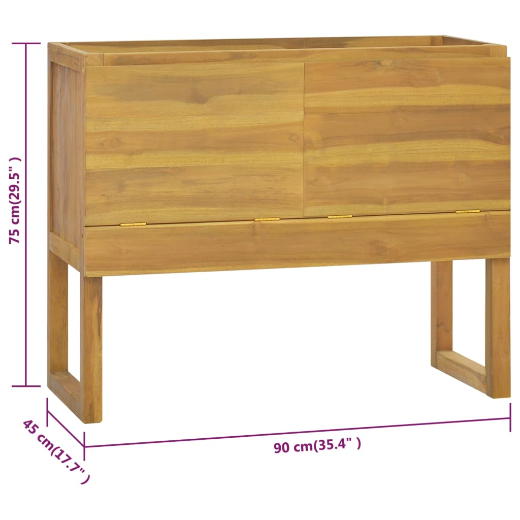 vidaXL Kúpeľňová skrinka 90x45x75 cm masívne tíkové drevo