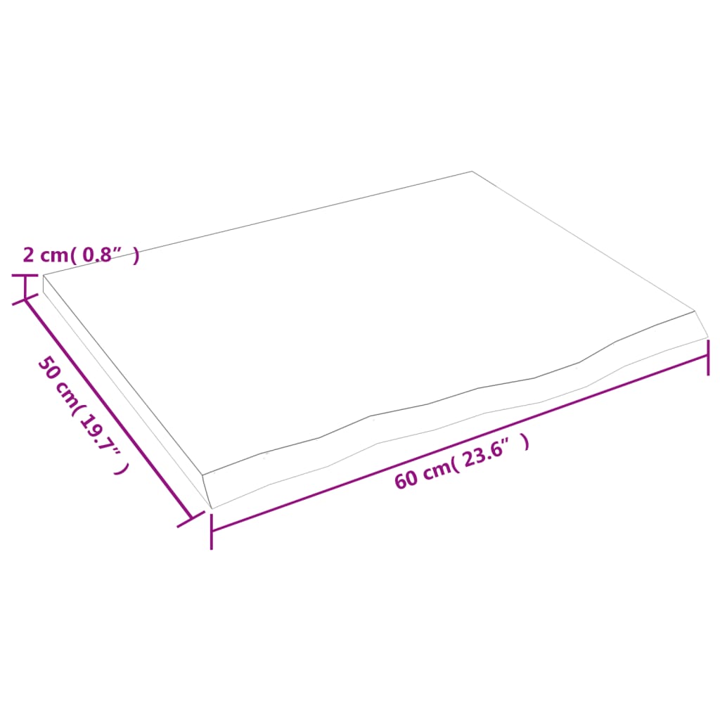 vidaXL Nástenná polica bledohnedá 60x50x2 cm ošetrený dubový masív