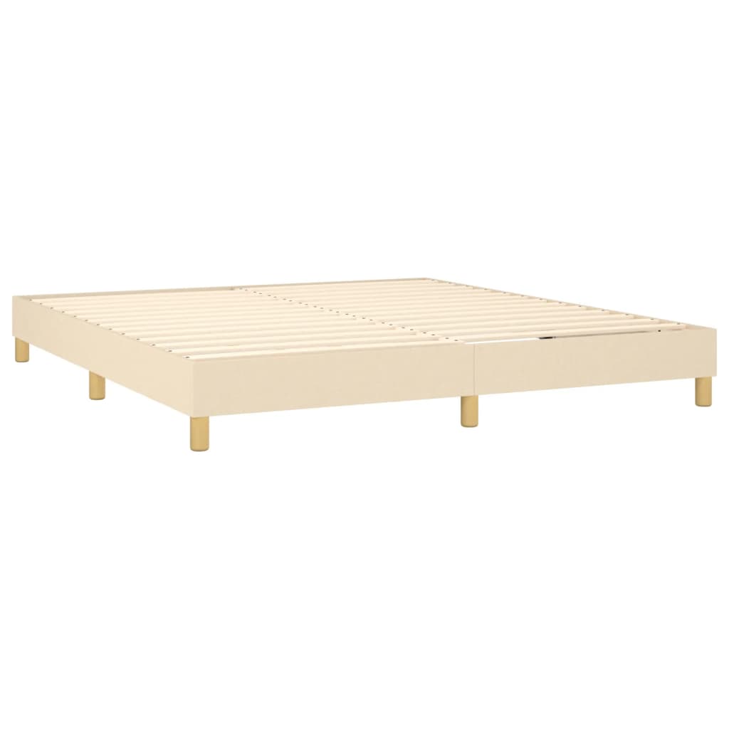 vidaXL Posteľný rám boxspring s matracom krémový 180x200 cm látka