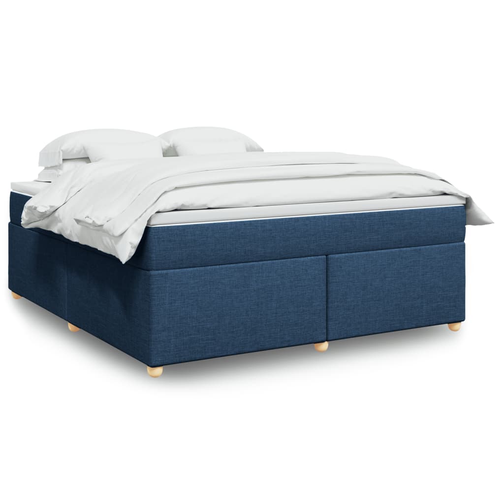 vidaXL Posteľný rám boxspring s matracom modrý 180x200 cm látka