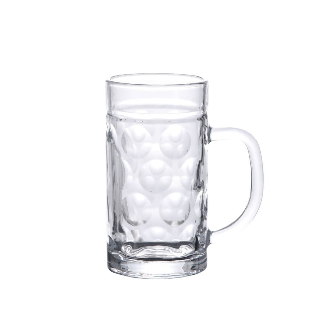 vidaXL Pivný pohár s uchom sklenený 6 ks 500 ml