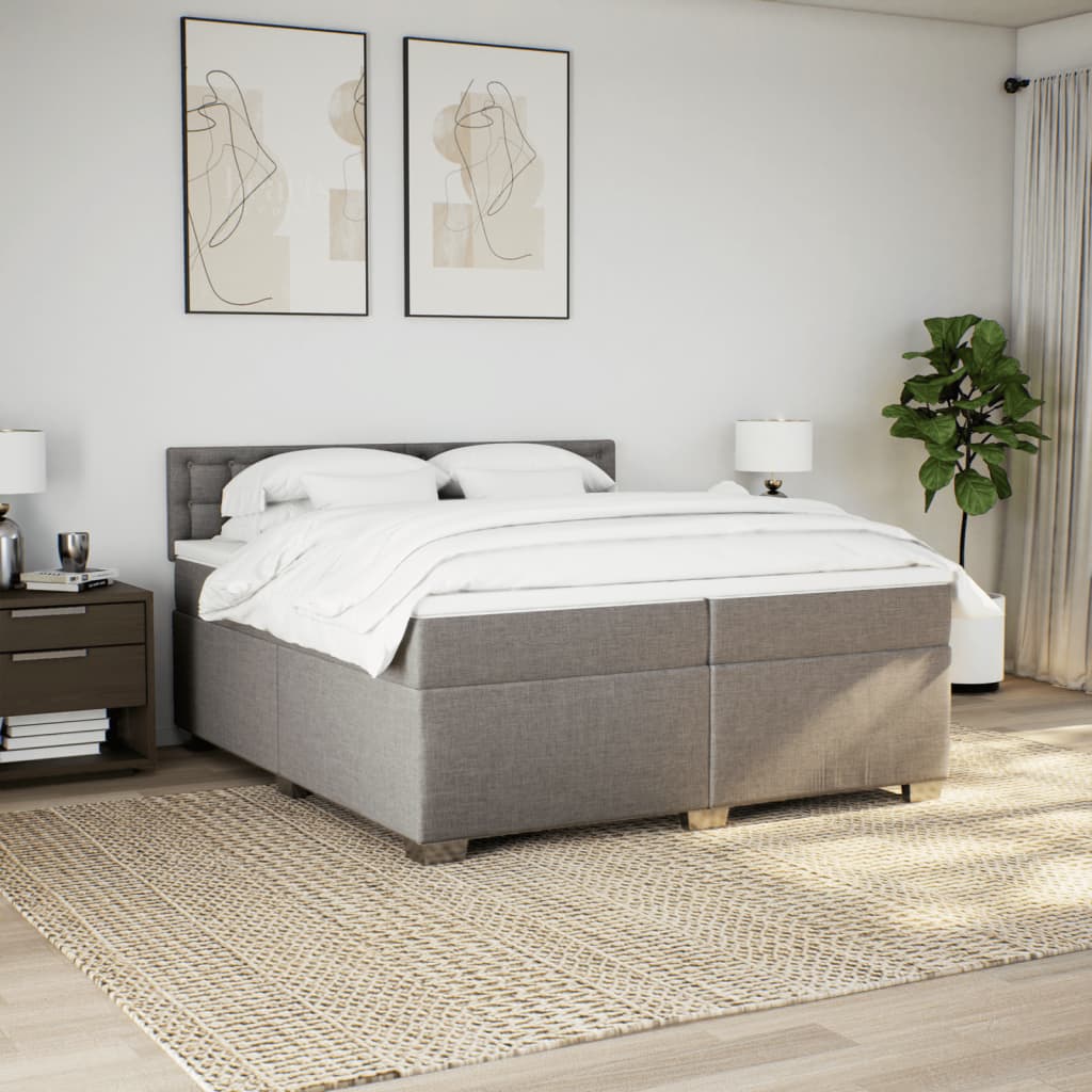 vidaXL Boxspring posteľ s matracom sivohnedý 200x200 cm látka