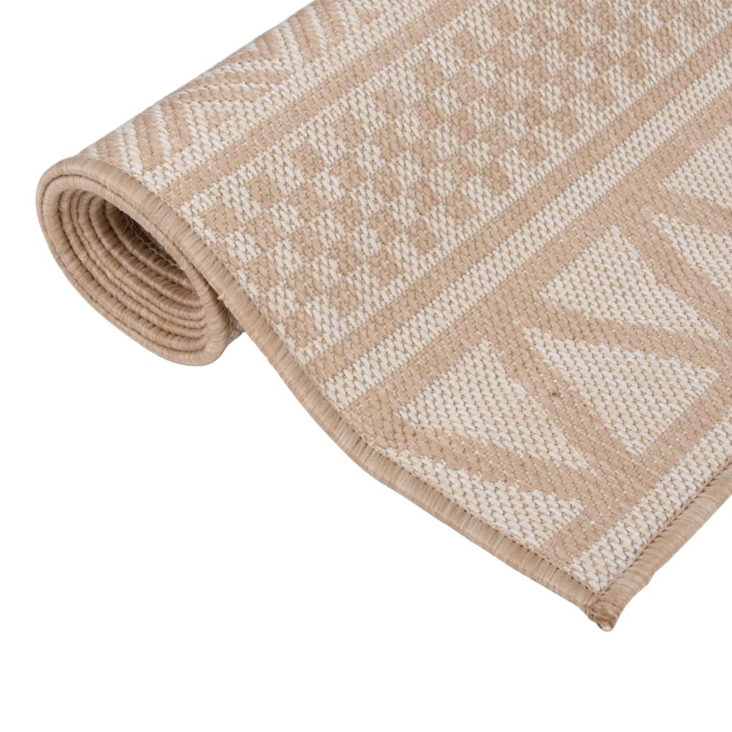 vidaXL Vonkajší koberec s plochým tkaním 200x280 cm hnedý pruhovaný