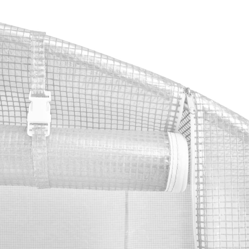 vidaXL Fóliovník s oceľovým rámom biely 48 m² 12x4x2 m