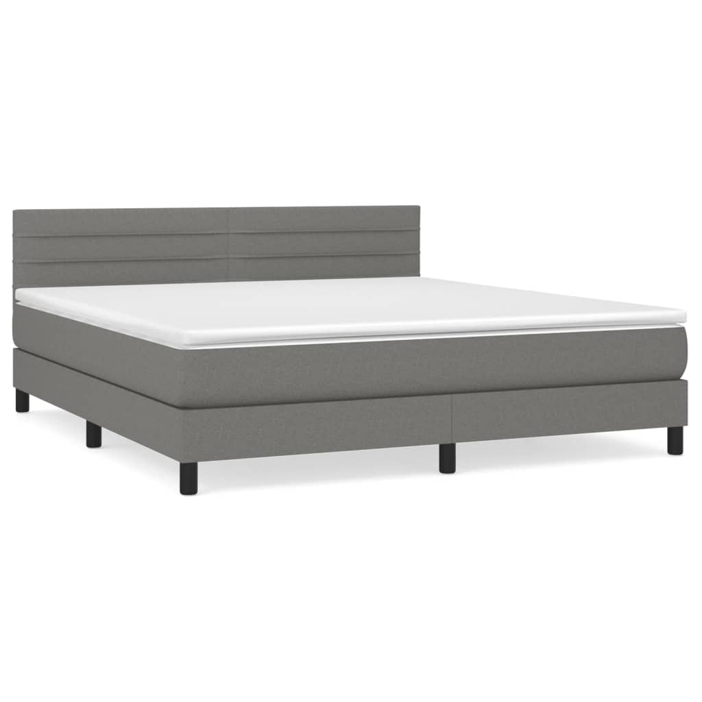 vidaXL Boxspring posteľ s matracom tmavosivá 180x200 cm látka