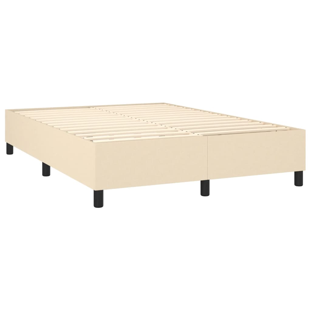 vidaXL Boxspring posteľ s matracom krémový 140x190 cm látka