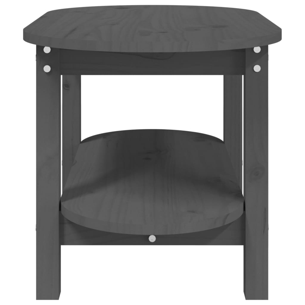 vidaXL Konferenčný stolík sivý 80x45x45cm borovicový masív