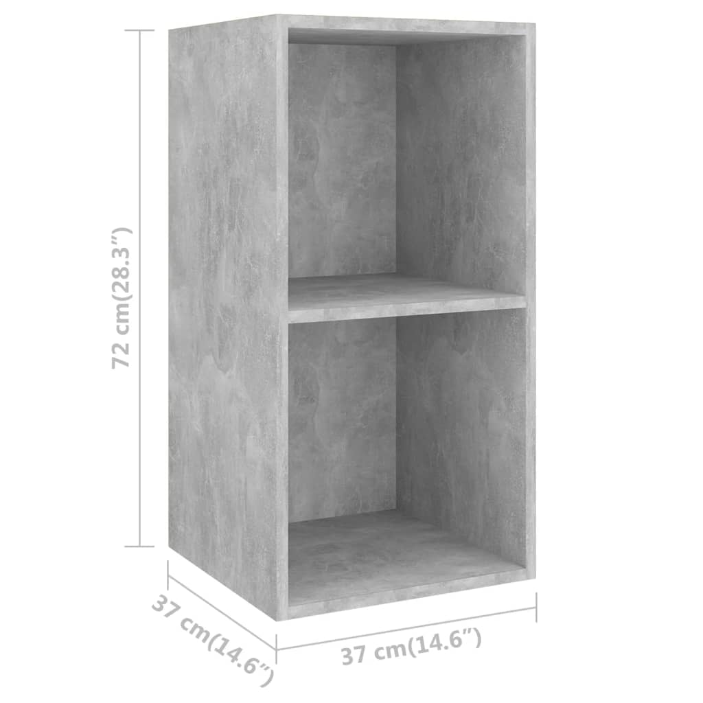 vidaXL Nástenné TV skrinky 4 ks, betónovo sivé, kompozitné drevo