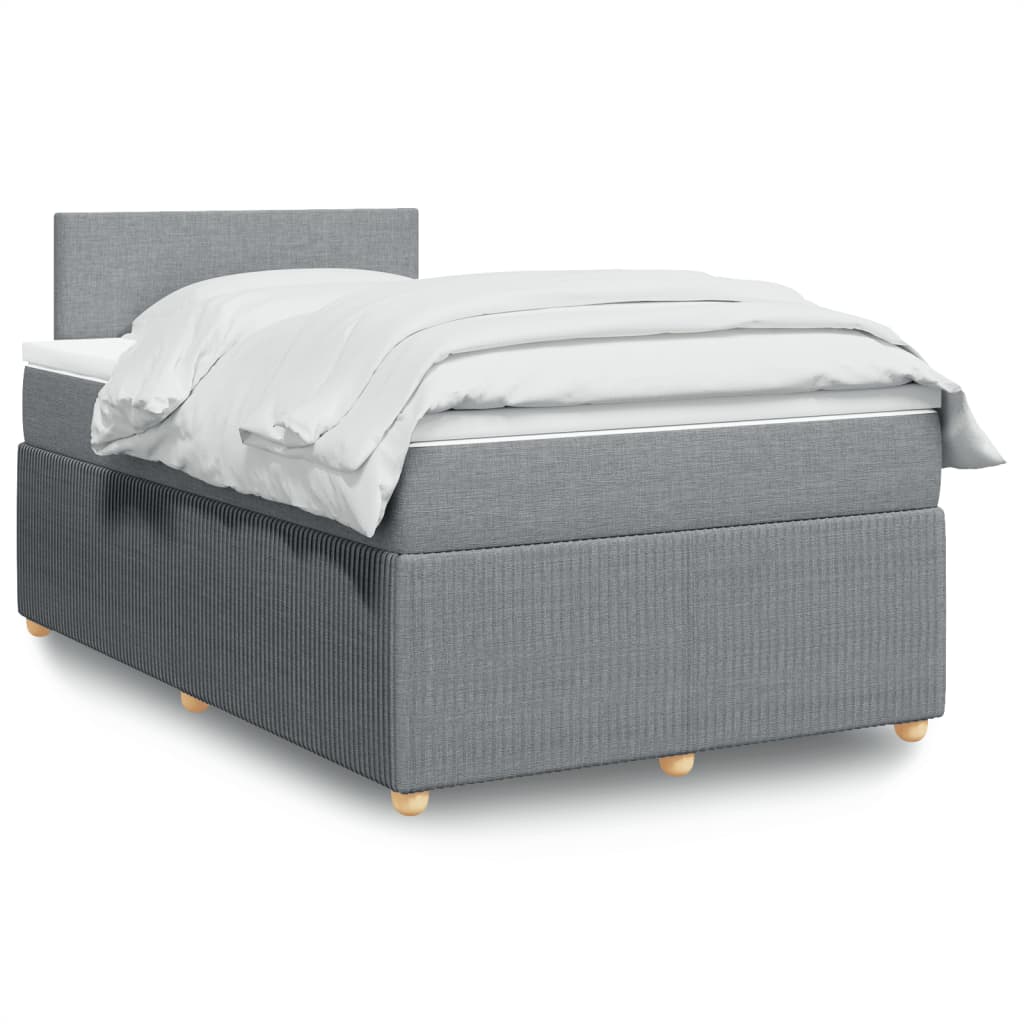 vidaXL Boxspring posteľ s matracom bledosivá 120x190 cm látka