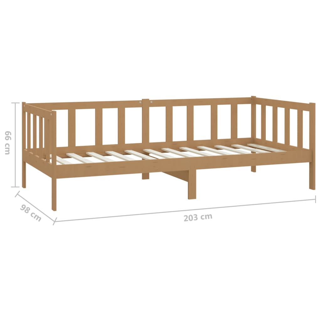 vidaXL Denná posteľ so zásuvkami 90x200 cm, medová, borovicový masív