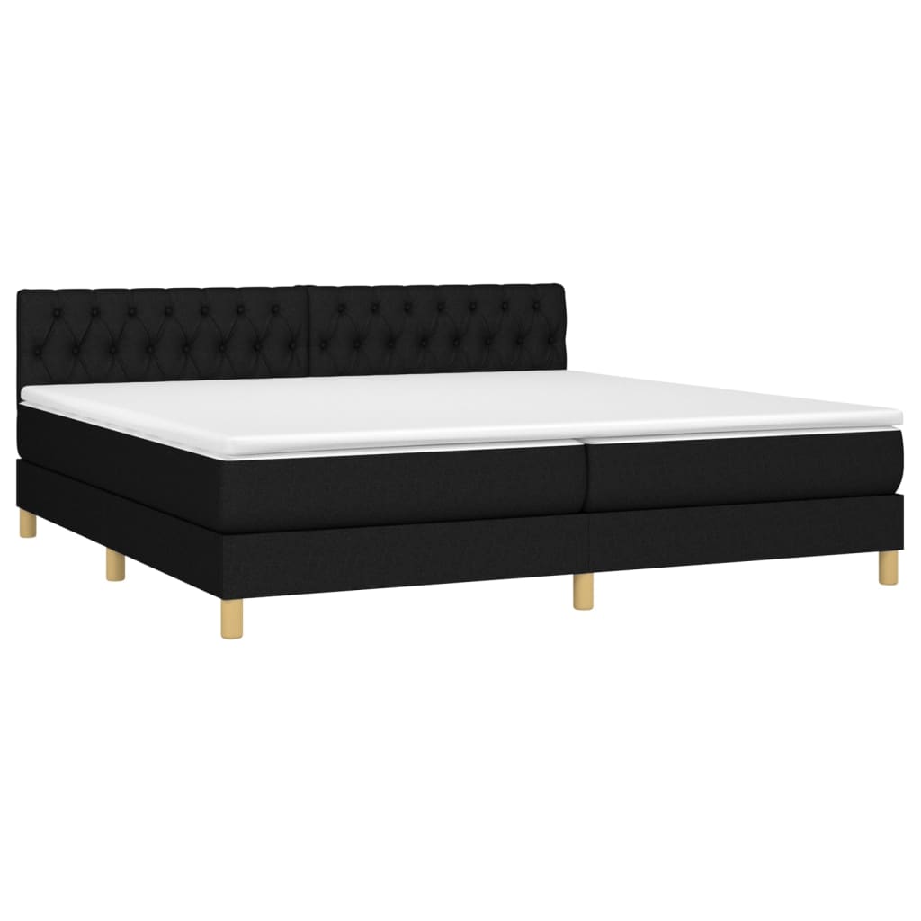 vidaXL Boxspring posteľ s matracom čierna 200x200 cm látka