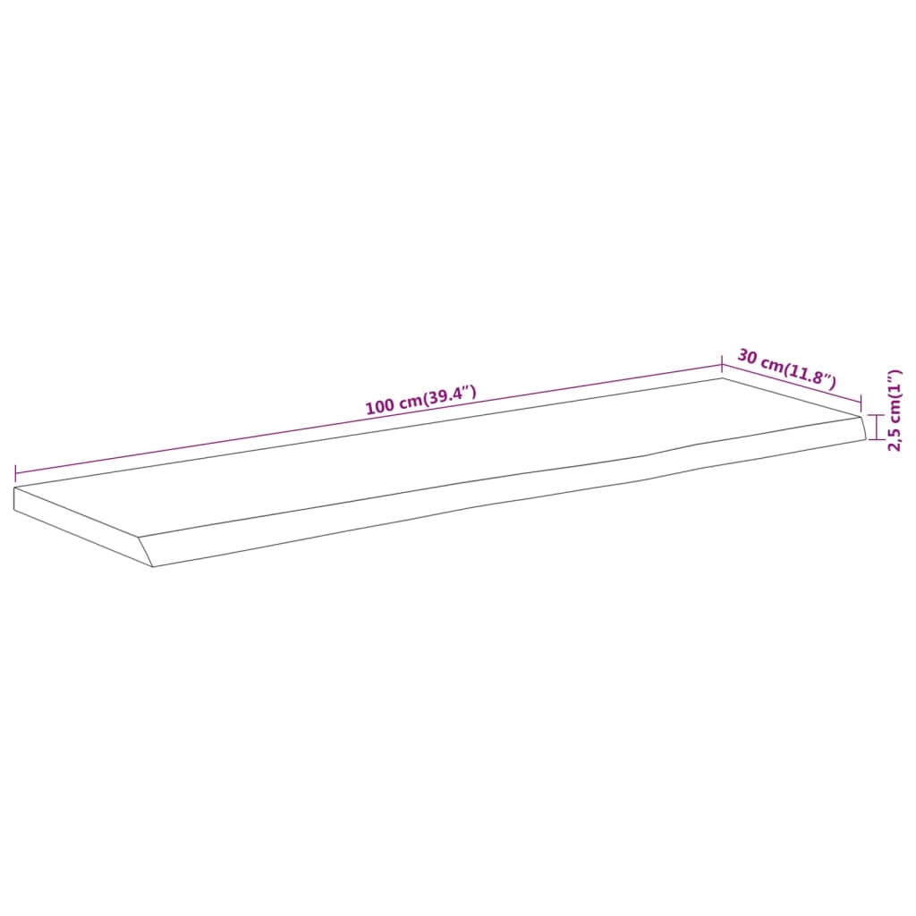 vidaXL Nástenná polica 100x30x2,5cm obdĺžnik masívna akácia živá hrana