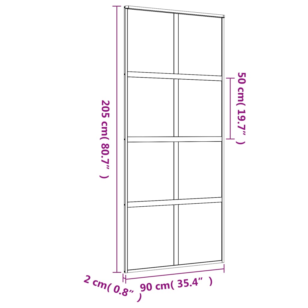 vidaXL Posuvné dvere zlaté 90x205 cm matné ESG sklo a hliník