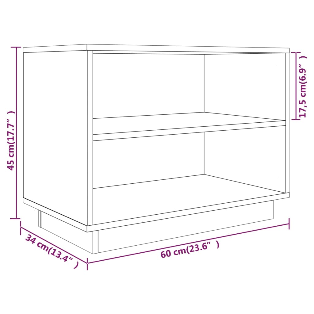 vidaXL Skrinka na topánky sivá 60x34x45 cm masívna borovica