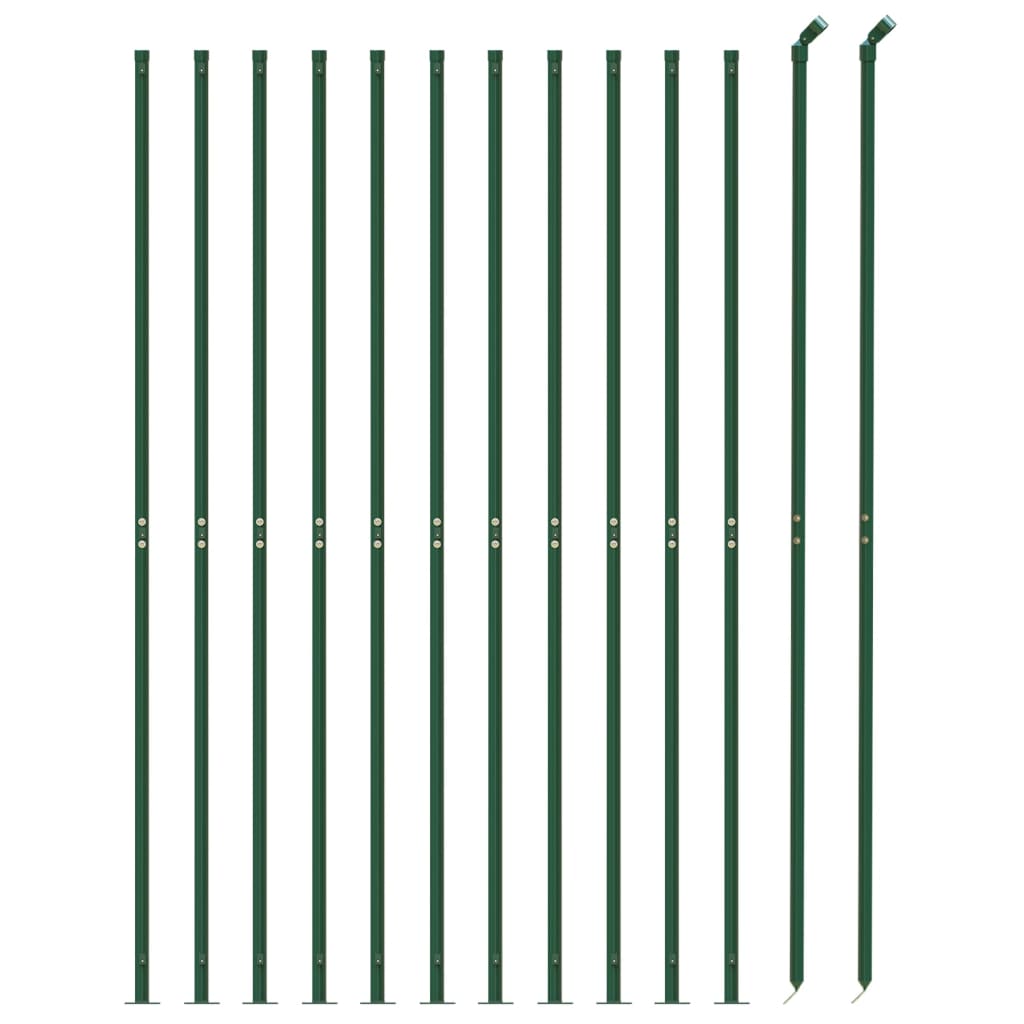 vidaXL Drôtený plot s kotviacimi hrotmi zelený 1,6x25 m