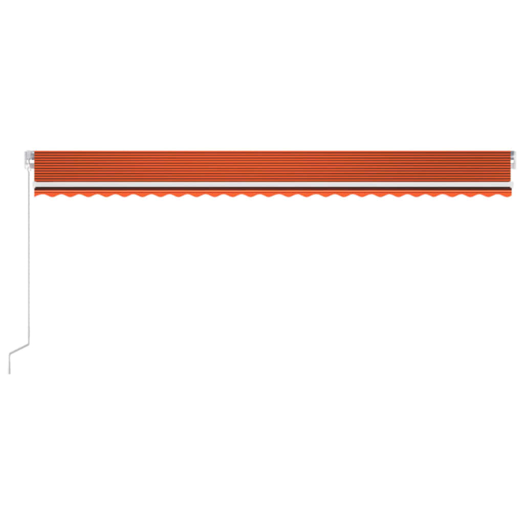 vidaXL Ručne zaťahovacia markíza s LED 600x350 cm oranžová a hnedá