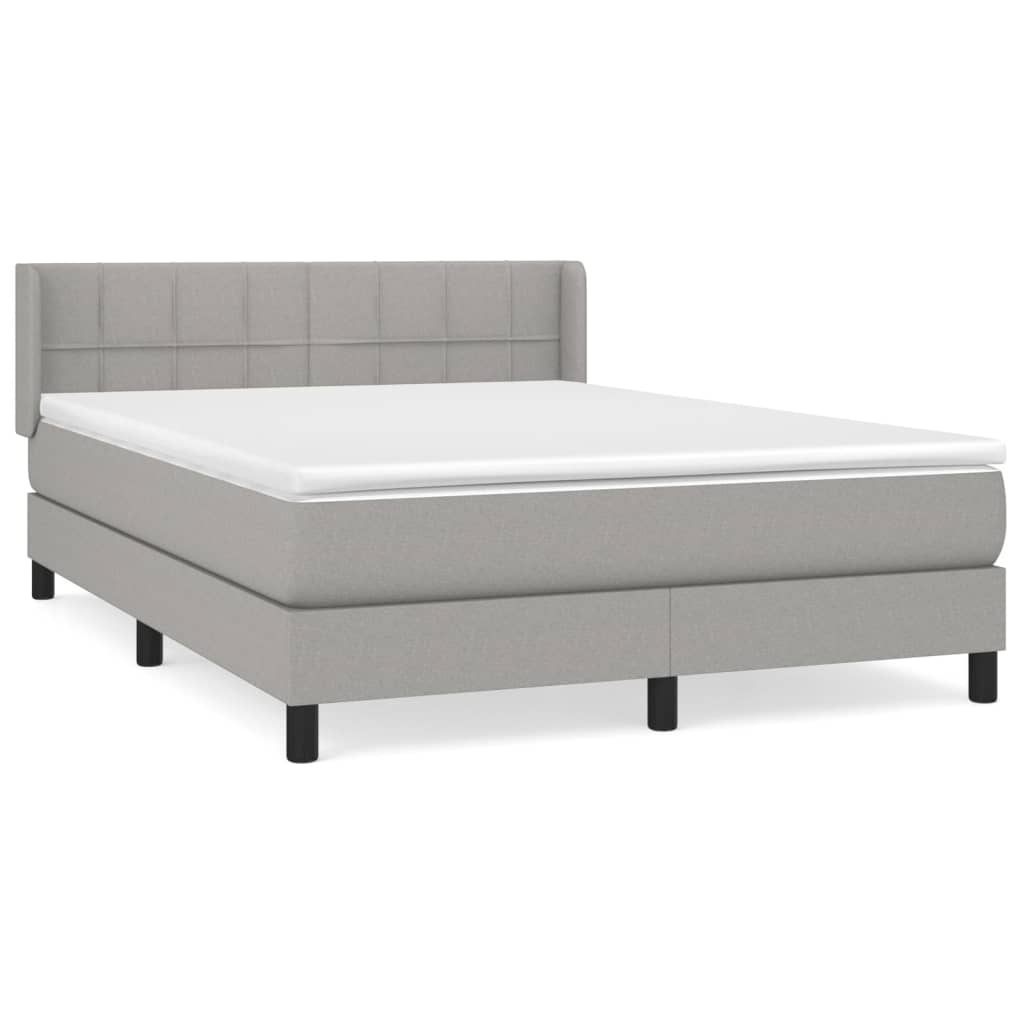 vidaXL Boxspring posteľ s matracom bledosivá 140x200 cm látka