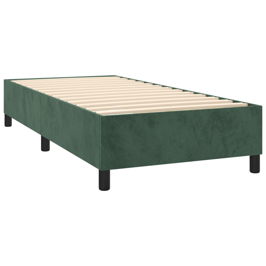 vidaXL Posteľný rám na boxspring tmavozelený 80x200 cm zamat