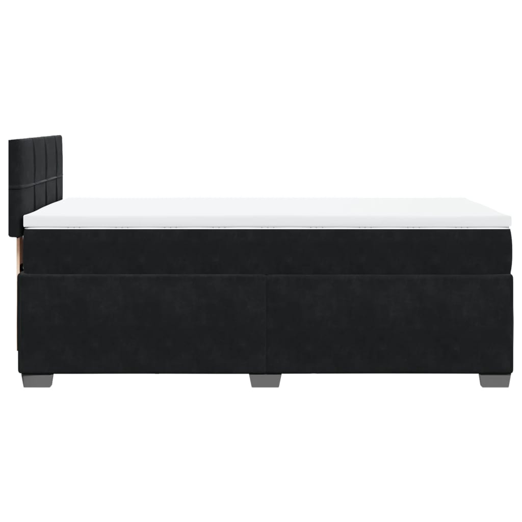 vidaXL Posteľný rám boxspring s matracom čierny 90x190 cm zamat