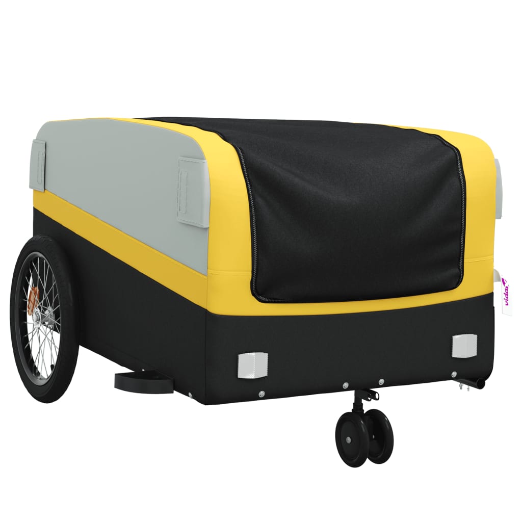 vidaXL Vozík za bicykel, čierno žltý 45 kg, železo