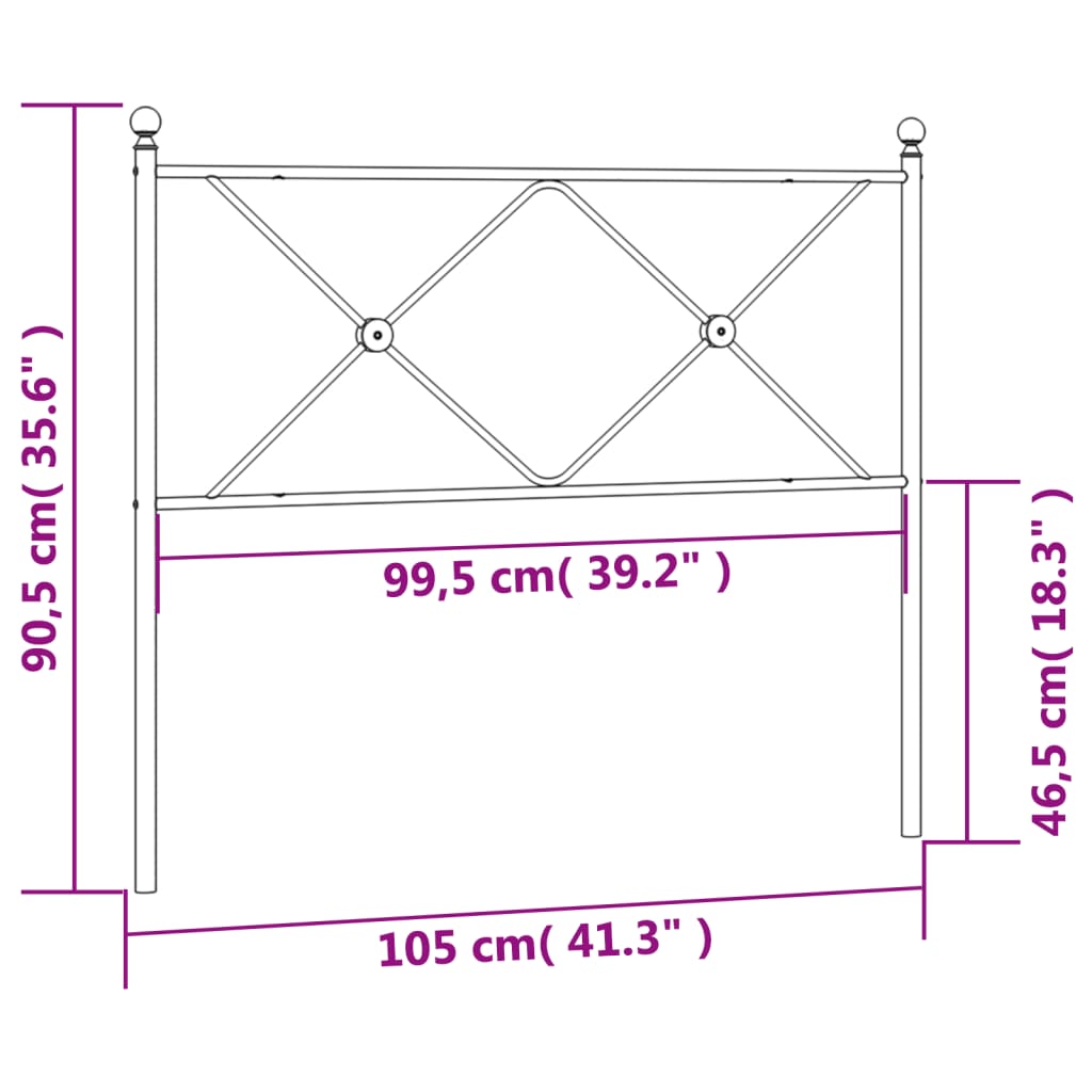 vidaXL Kovové čelo postele čierne 100 cm