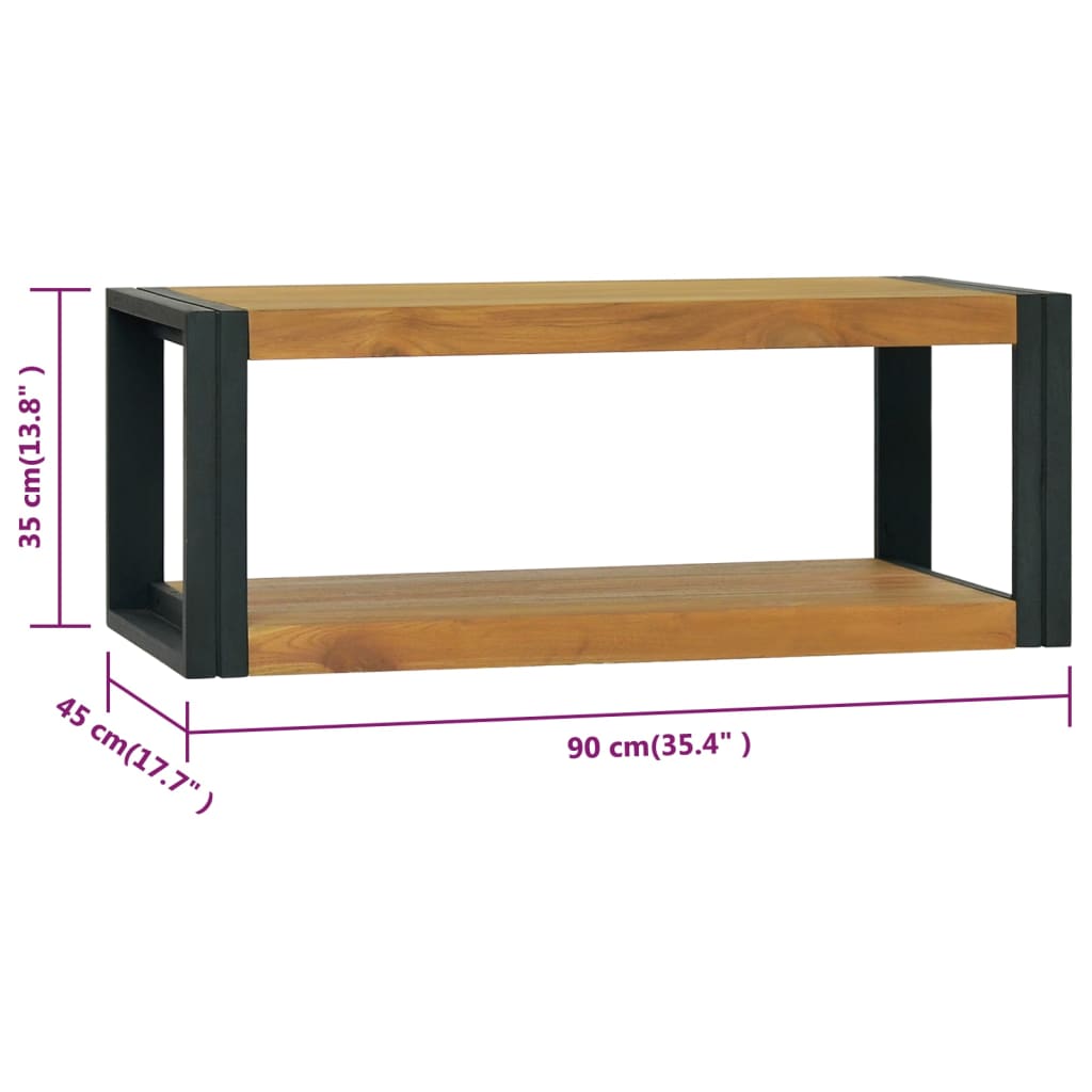 vidaXL Nástenná kúpeľňová skrinka 90x45x35 cm masívne teakové drevo