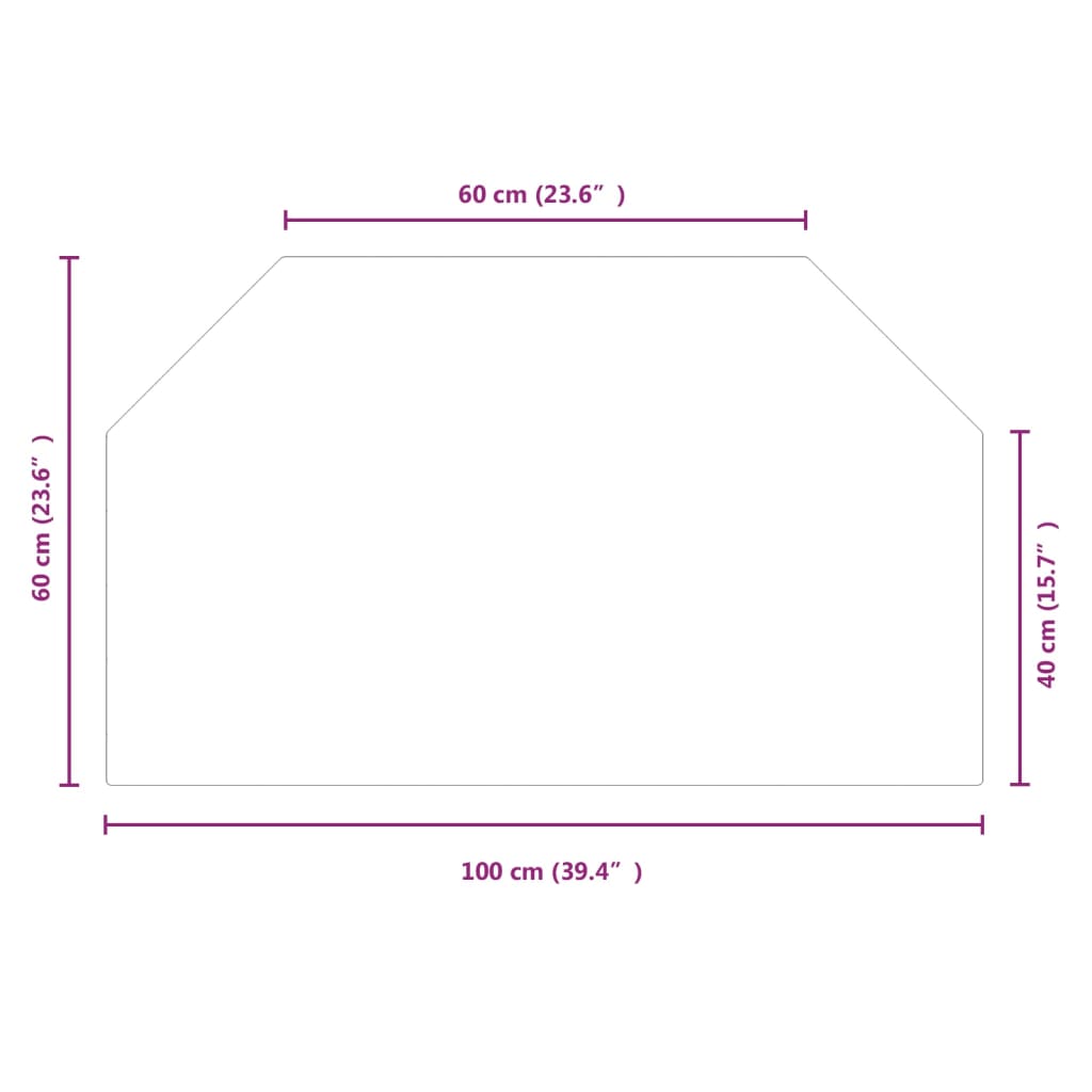 vidaXL Krbová sklenená doska šesťuholník 100x60 cm