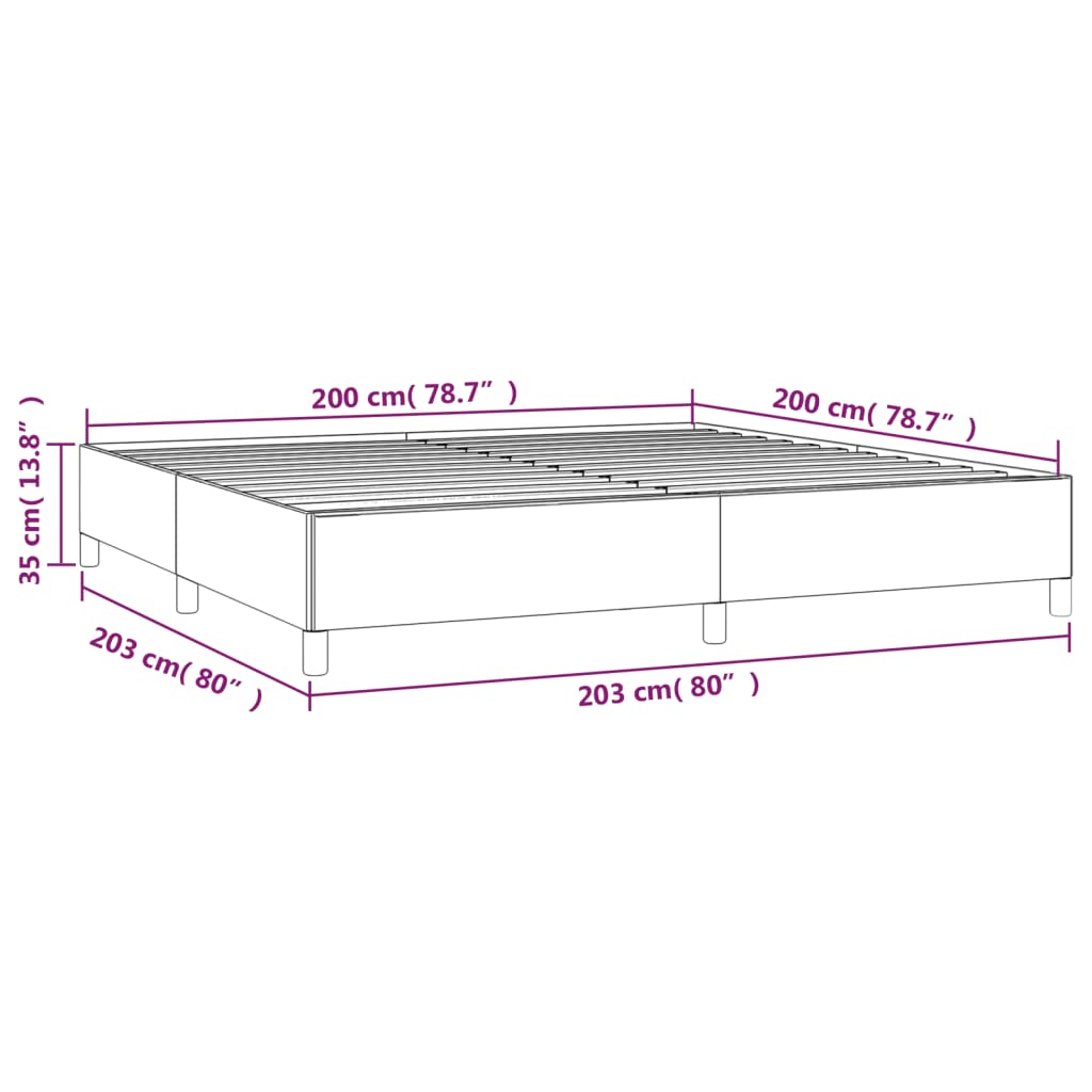 vidaXL Posteľný rám tmavosivý 200x200 cm látka