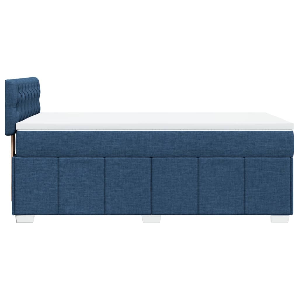 vidaXL Posteľný rám boxspring s matracom modrý 90x190 cm látka