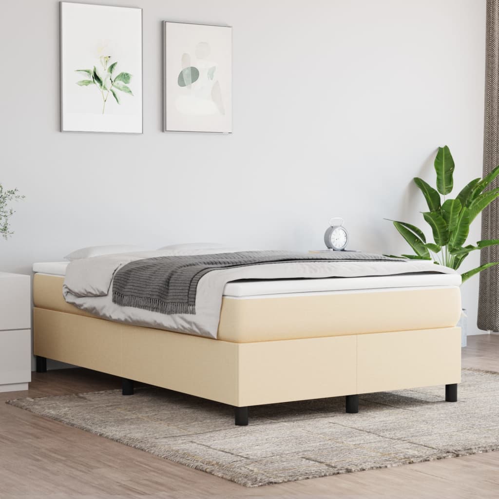 vidaXL Boxspring posteľ s matracom krémový 120x200 cm látka